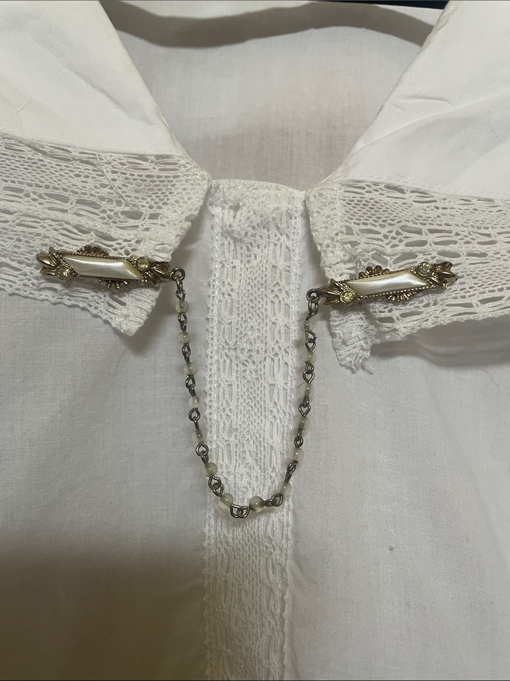 Vintage Pearl-Accented Sweater Clip